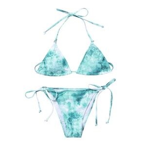 Tie dye color 2 piece bikini set